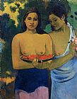 Paul Gauguin Canvas Paintings - Two Tahitian Women 2
